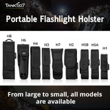 TANK007 NEW High Quality Rubber Nylon LED Flashlight Holster Pouch Torch Holder H1~H8