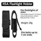 TANK007 NEW High Quality Rubber Nylon LED Flashlight Holster Pouch Torch Holder H1~H8