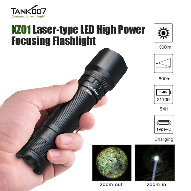 TANK007 KZ01 High Power 20W  Waterproof Flash Light Set Powerful Rechargeable Battery Tactical Torch Flashlights