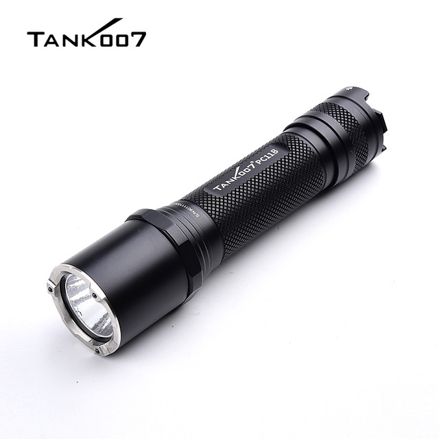 TANK007 PC11B Tactical Police Rechargeable Flashlight with scientific design, ideal for military police, outdoor camping and searching