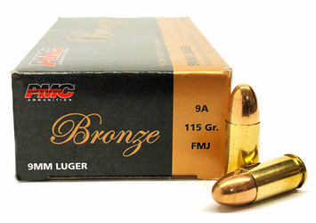 PMC Bronze 9mm Luger - 50 Rnds 115 Grain FMJ PMC Bronze 9mm Luger - 50 Rnds 115 Grain FMJ