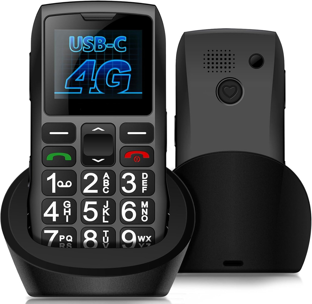 Loud Big Button Unlocked 4G Senior Cell Phone w/SOS Call Button