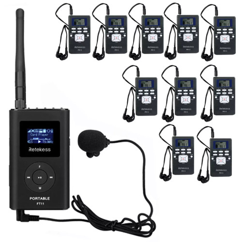 Wireless FM Tour Guide/Listening System with 10 Receivers