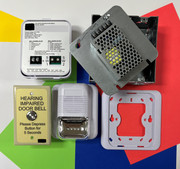 Hard-Wired 24VDC Audio/Visual Doorbell System Kit with Selectable Strobe Colors & Audible Tones