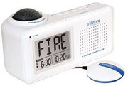 Lifetone Bedside Fire Alarm / Clock with Bed Shaker