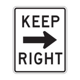 Keep Right (horizontal arrow) Sign Keep Right (horizontal arrow) Sign