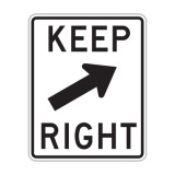 Keep Right (Oblique Arrow) Sign Keep Right (Oblique Arrow) Sign