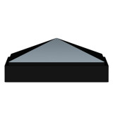 4" Pyramid Cap - Black