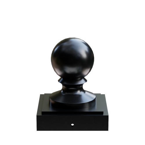 4" Ball and Cap - Black