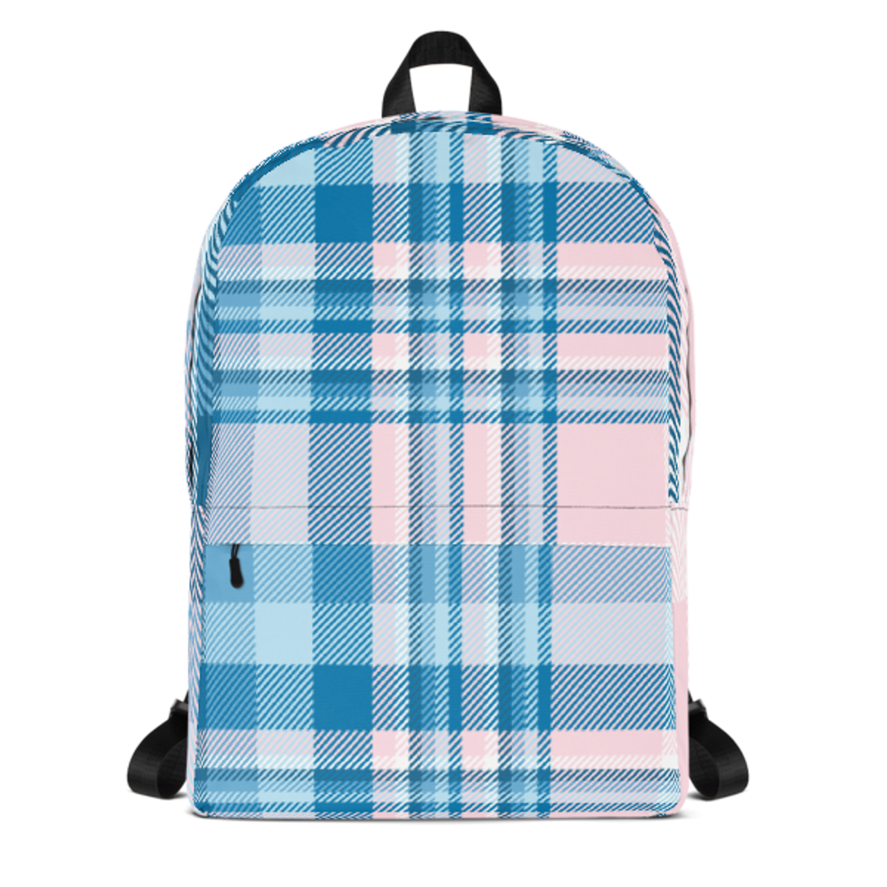 pink plaid backpack