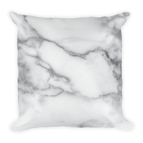 Black and Grey Marble Square Pillow