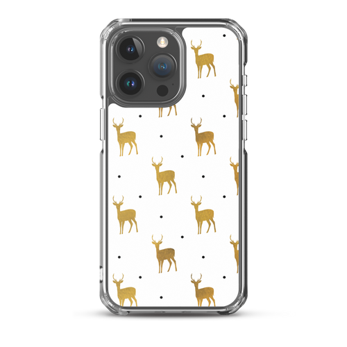 Gold Deer and Black Dot Pattern Clear Case for iPhone®