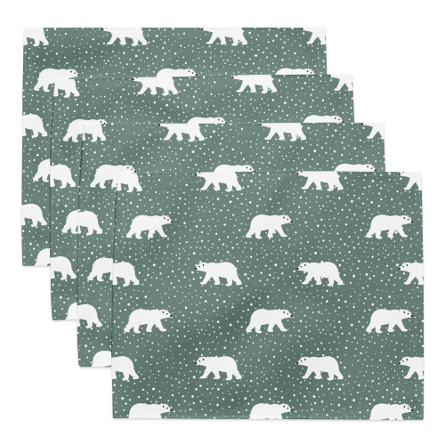Polar Bear Pattern Holiday Placemat Set