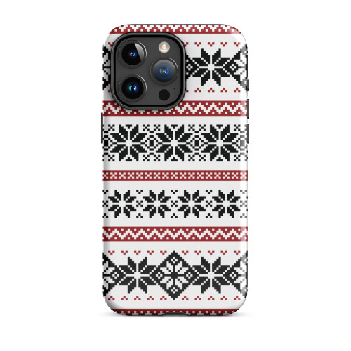 Red and Black Nordic Pattern Tough Case for iPhone®