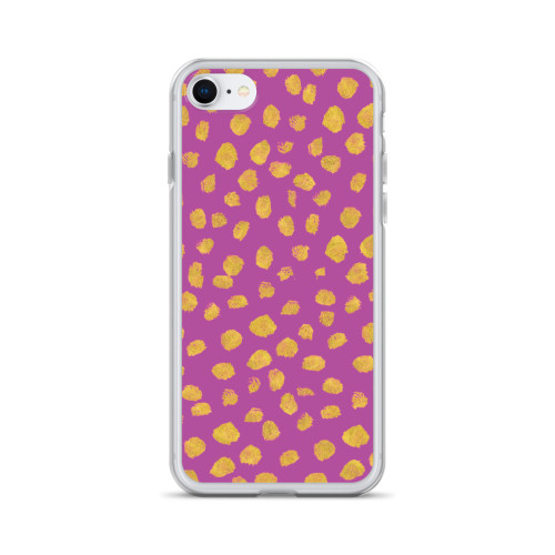 Gold Dot Pattern on Pink Case for iPhone®