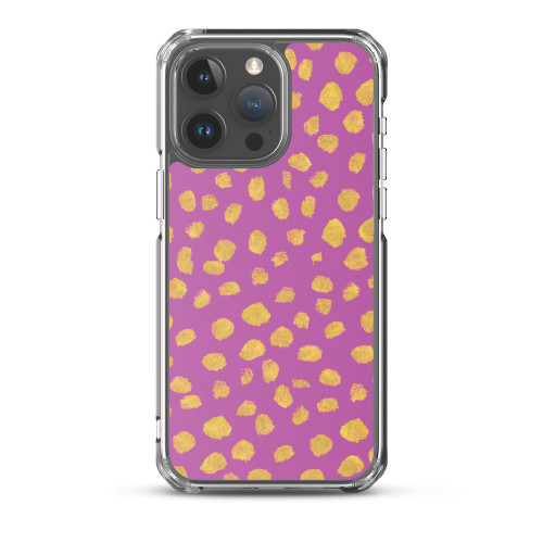 Gold Dot Pattern on Pink Case for iPhone®