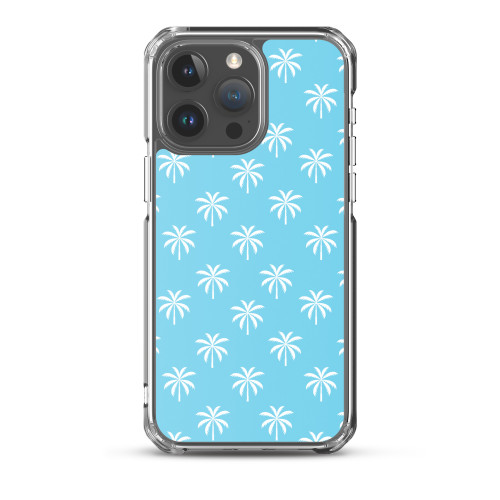 Blue and White Palm Tree Pattern Case for iPhone®