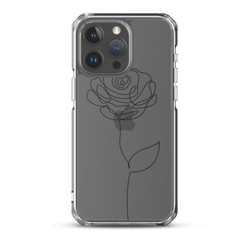 Rose Line Art Clear Case for iPhone®