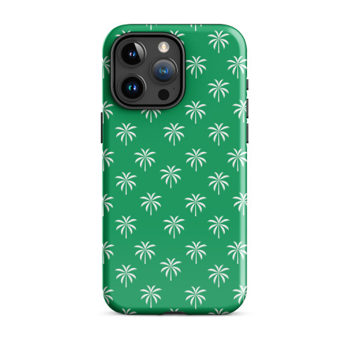 Palm Tree Pattern on Green Tough Case for iPhone®