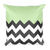 Black Chevron Half Green Square Pillow