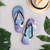 Pastel Green, Purple and Blue Tie Dye Flip-Flops