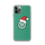 Green Smile Face in Santa Hat Clear Case for iPhone®