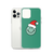 Green Smile Face in Santa Hat Clear Case for iPhone®