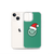 Green Smile Face in Santa Hat Clear Case for iPhone®