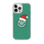 Green Smile Face in Santa Hat Clear Case for iPhone®