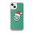 Green Smile Face in Santa Hat Clear Case for iPhone®