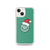 Green Smile Face in Santa Hat Clear Case for iPhone®