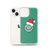 Green Smile Face in Santa Hat Clear Case for iPhone®