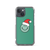 Green Smile Face in Santa Hat Clear Case for iPhone®