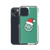 Green Smile Face in Santa Hat Clear Case for iPhone®