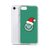 Green Smile Face in Santa Hat Clear Case for iPhone®