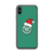 Green Smile Face in Santa Hat Clear Case for iPhone®