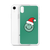 Green Smile Face in Santa Hat Clear Case for iPhone®