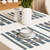 Blue Strip and Snowflake Pattern Holiday Placemat Set