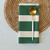 Green and Cream Stripe Holiday Cloth napkin set