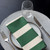 Green and Cream Stripe Holiday Cloth napkin set