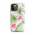 Pink Hibiscus and Palm Leaf Pattern Tough Case for iPhone®