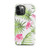 Pink Hibiscus and Palm Leaf Pattern Tough Case for iPhone®