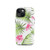 Pink Hibiscus and Palm Leaf Pattern Tough Case for iPhone®