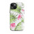 Pink Hibiscus and Palm Leaf Pattern Tough Case for iPhone®