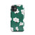 White and Green Poppies Pattern Tough Case for iPhone®