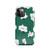 White and Green Poppies Pattern Tough Case for iPhone®