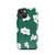 White and Green Poppies Pattern Tough Case for iPhone®