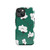 White and Green Poppies Pattern Tough Case for iPhone®