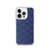 Blue and Gold Diagonal Plaid Case for iPhone®