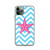 Hot Pink Starfish on Blue Chevron Pattern Case for iPhone®